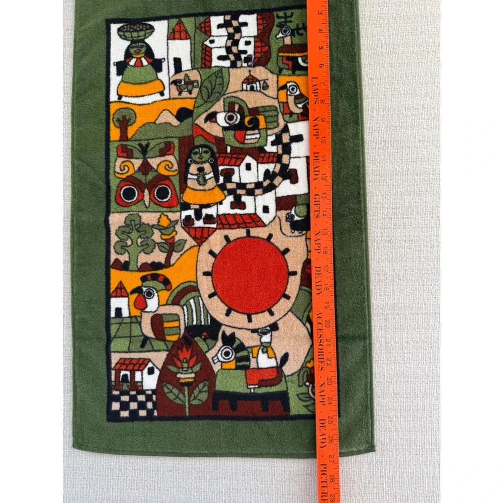 Vtg Hilasal Fernando Llort Hand Towel La Palma El Salvador Folk Art Cotton NWOT